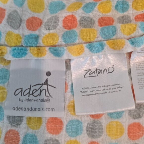 Aden + Anais Zatano Baby Muslin Blanket Polka Dots Printed Multicolor Unisex - Picture 4 of 5